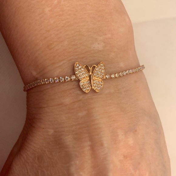 DIAMOND BUTTERFLY ADJUSTABLE BRACELET - Picture 5 of 8